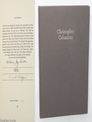 Cat.No: 343971 Christopher Columbus. Charles Bertin, William Jay Smith, wood, John De Pol