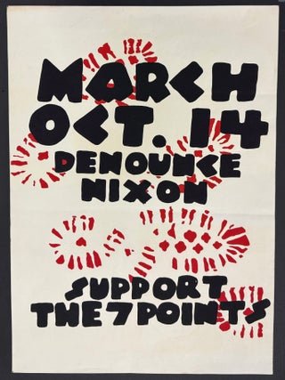 Cat.No: 344002 March Oct. 14 / Denounce Nixon / Support the 7 Points [screenprint poster