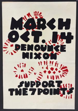 Cat.No: 344002 March Oct. 14 / Denounce Nixon / Support the 7 Points [screenprint poster
