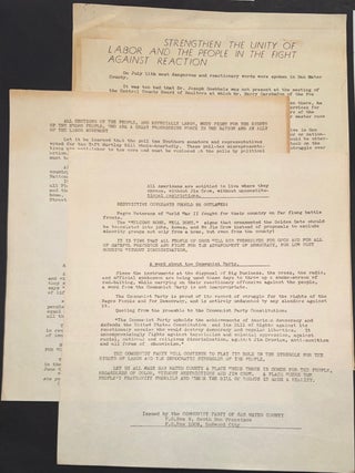 Cat.No: 344080 [Three leaflets opposing housing segregation, from the Communist Party of...