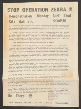 Cat.No: 344198 Stop Operation Zebra!!! [handbill
