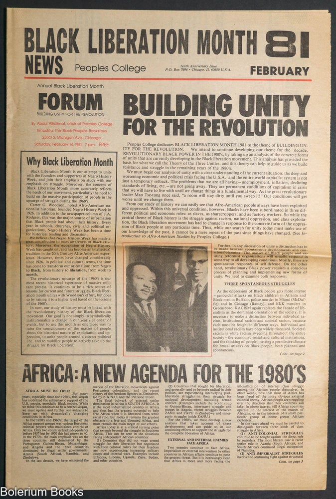 Cat.No: 344473 Black Liberation Month News. February '81
