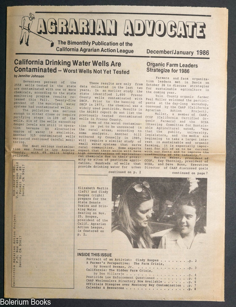 Cat.No: 344511 Agrarian Advocate; the bimonthly publication of the California Agrarian...