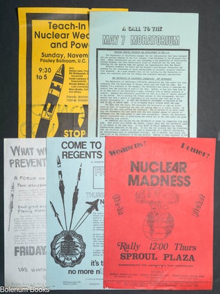 Cat.No: 344568 [Collection of five handbills by various anti-nuclear student groups at...