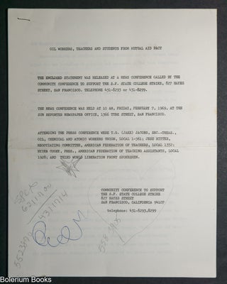 Cat.No: 344587 Oil workers, teachers and students from mutual aid pact / The enclosed...