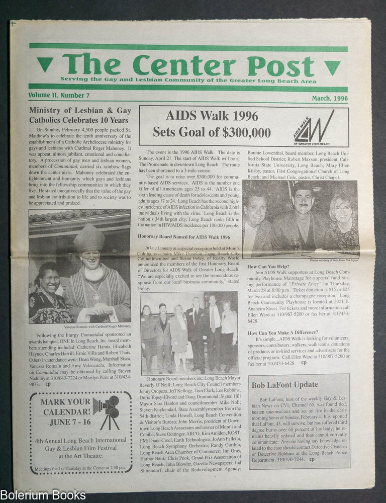 Cat.No: 344809 The Center Post vol. 2, #7, March 1996: AIDS Walk