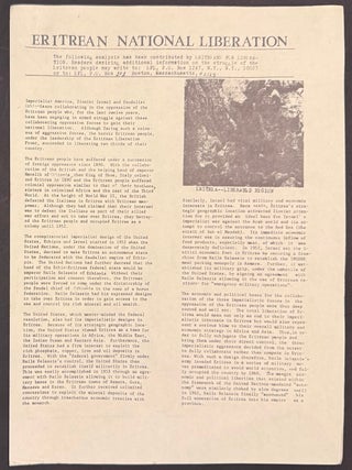 Cat.No: 344836 Eritrean national liberation [handbill