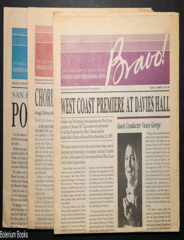Cat.No: 344877 Bravo! entertainment news from Golden Gate Performing Arts [3 issues