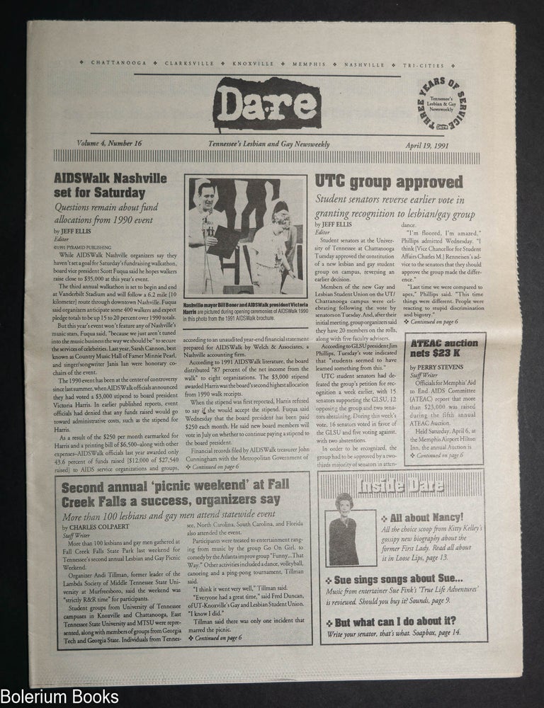 Cat.No: 344958 Dare: Tennessee's Lesbian & Gay Newsweekly; vol. 4, #16, April