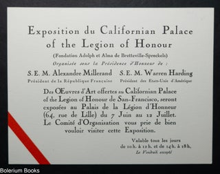 Cat.No: 345071 Exposition du California Palace of the Legion of Honour (Foundation Adolph...