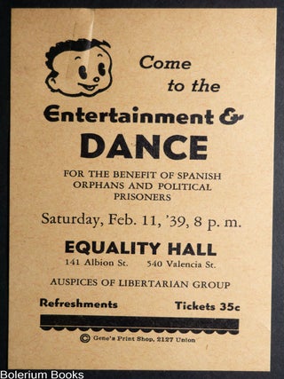 Cat.No: 345267 Come to the entertainment & dance, for the benefit of Spanish orphans...