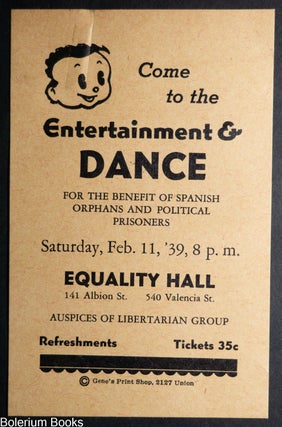 Cat.No: 345267 Come to the entertainment & dance, for the benefit of Spanish orphans...
