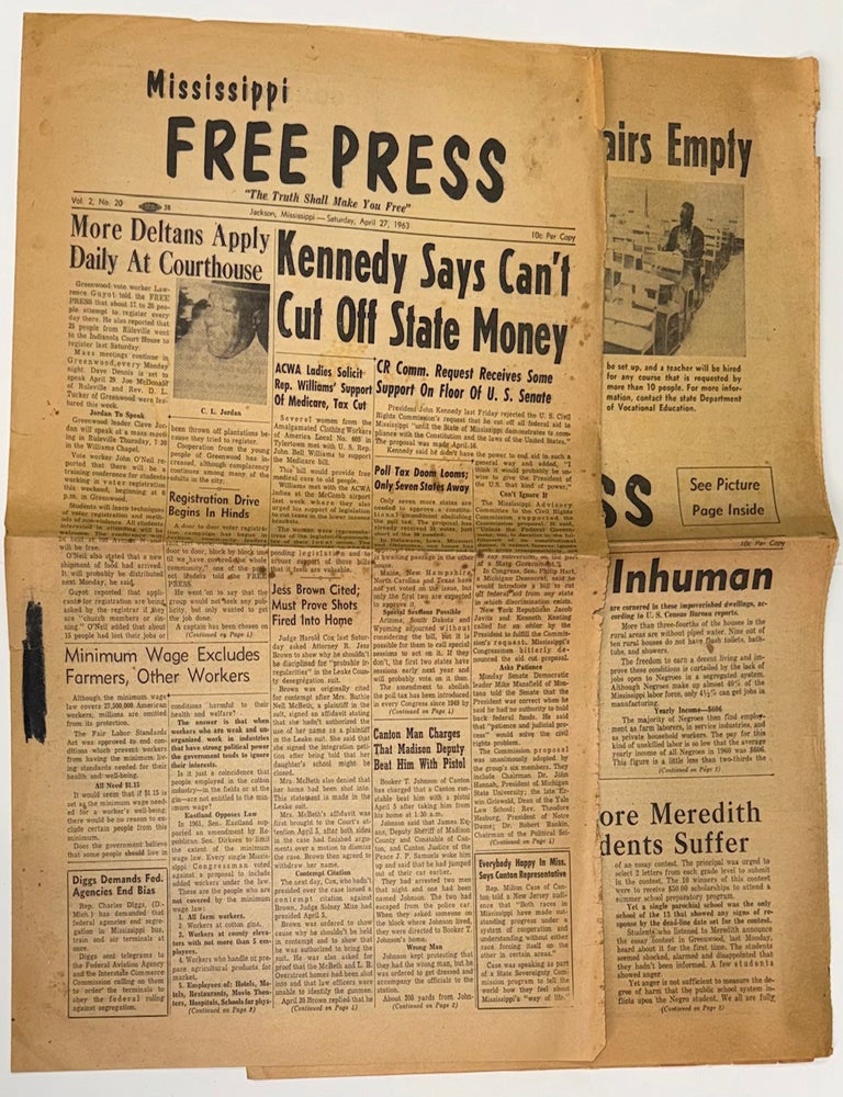 Cat.No: 345338 Mississippi Free Press [Two issues: Vol. 2 nos. 20 and 49]