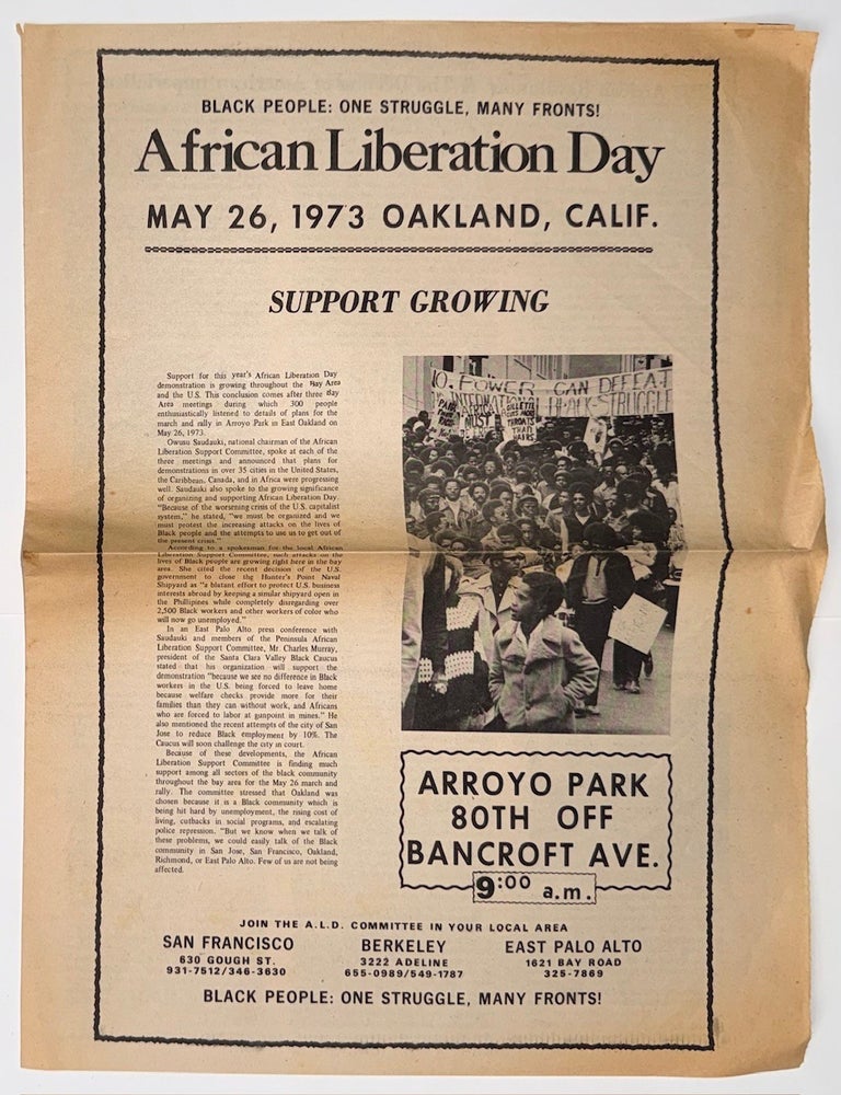 Cat.No: 345339 Black people: One struggle, many fronts! African Liberation Day. May