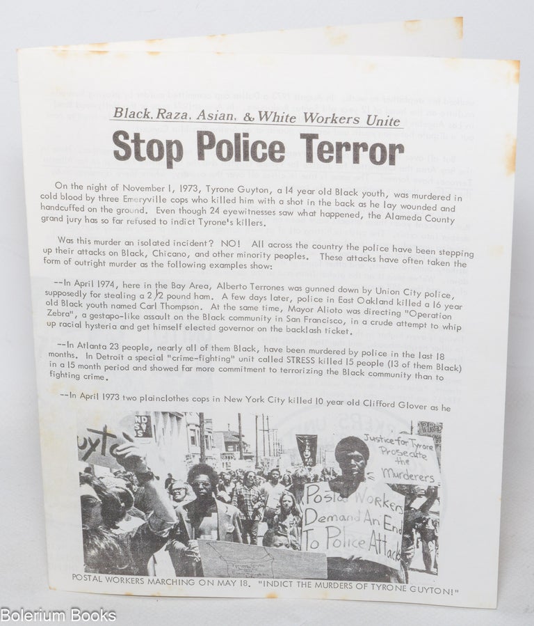Cat.No: 345478 Black, Raza, Asian, and White Workers Unite. Stop Police Terror