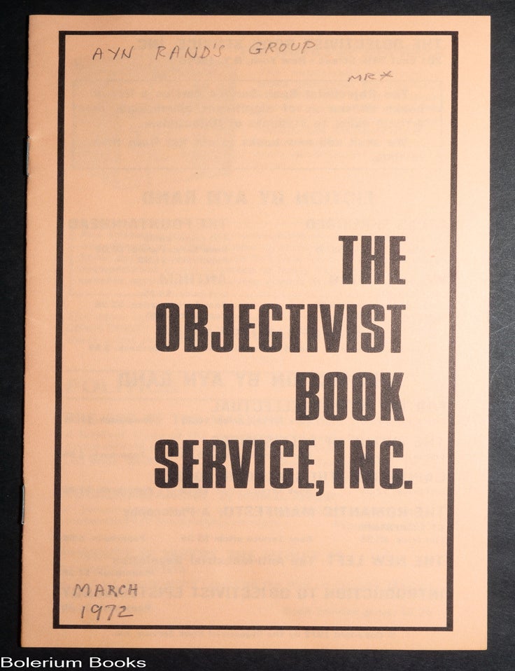 Cat.No: 345744 The Objectivist Book Service, Inc