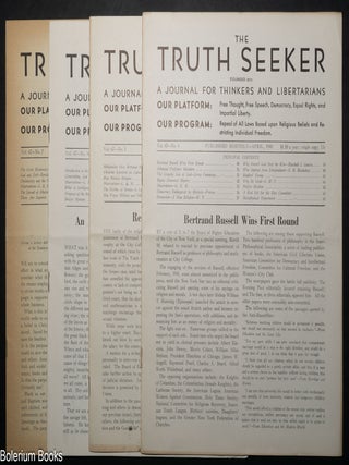 Cat.No: 345801 The Truth Seeker. A Journal for Thinkers and Libertarians. Volume 67,...