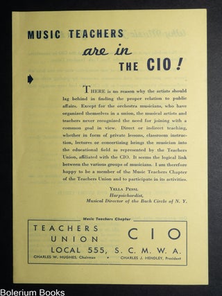 Cat.No: 345812 Music teachers are in the CIO! [brochure
