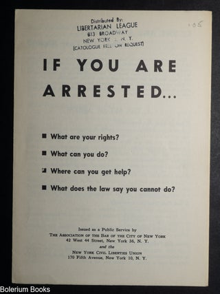 Cat.No: 345814 If you are arrested&hellip; [brochure