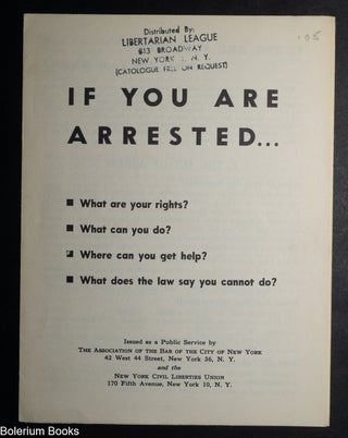 Cat.No: 345814 If you are arrested… [brochure