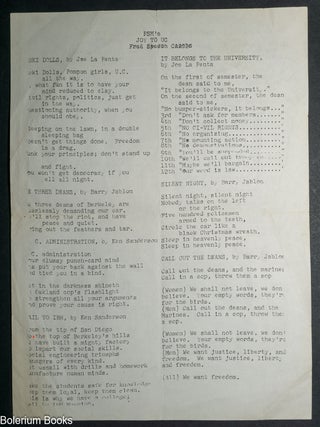 Cat.No: 345820 FSM&rsquo;s Joy to UC Free Speech Carols [handbill