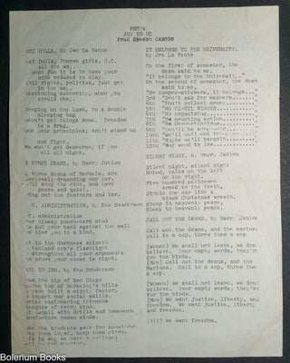Cat.No: 345820 FSM’s Joy to UC Free Speech Carols [handbill