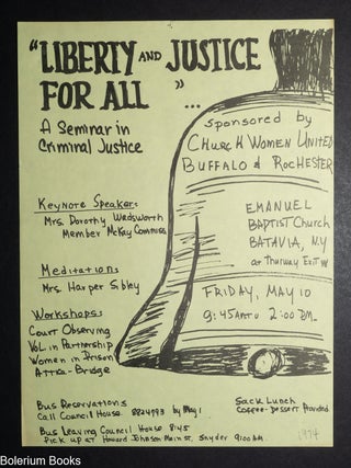 Cat.No: 345853 Liberty and Justice for All; A Seminar in Criminal Justice [handbill