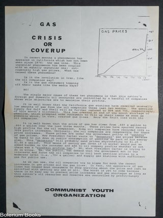 Cat.No: 345858 Gas, Crisis or Coverup [handbill