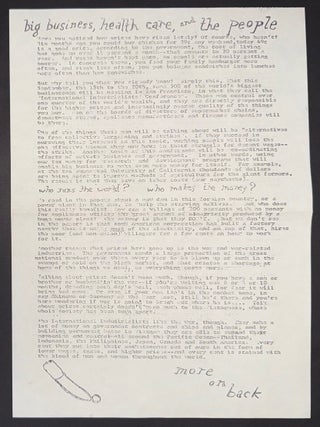 Cat.No: 345939 Big business, health care, and the people [handbill