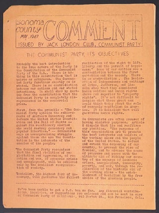 Cat.No: 345946 Sonoma County Comment. May, 1947