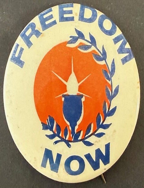 Cat.No: 345979 Freedom now [pinback button