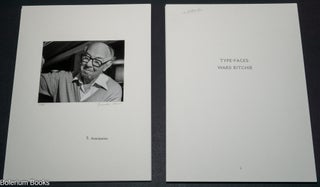 Type-faces: A Photographic Study of Ward Ritchie. With a foreword by Lawrence Clark Powell.
