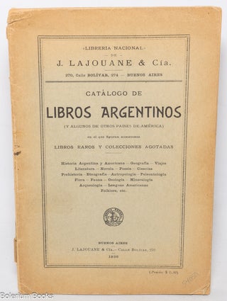 Cat.No: 346279 Libreria Nacional de J. Lajouane & Cia. Catalogo de libros argentinos...