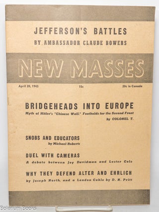 Cat.No: 346372 New Masses, April 20, 1943, vol. 47, no. 3. Joseph North, Joy Davidman...