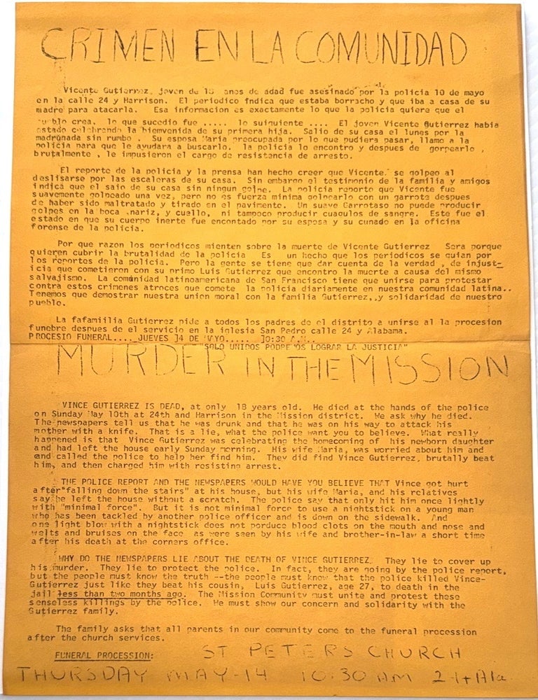 Cat.No: 346456 Crimen en la Comunidad / Murder in the Mission [handbill