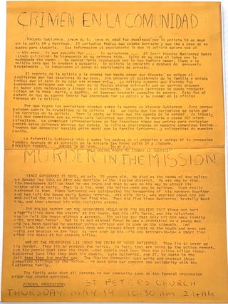 Crimen en la Comunidad / Murder in the Mission [handbill