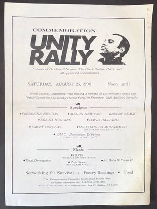 Cat.No: 346568 Commemoration Unity Rally: In honor of Dr. Huey P. Newton, The Black...