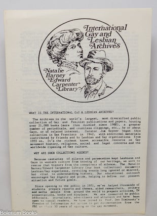 Cat.No: 346578 International Gay & Lesbian Archives, Natalie Barney, Edward Carpenter...