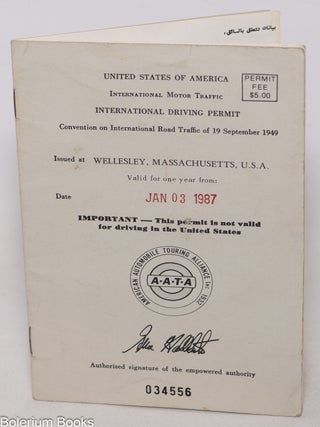 Cat.No: 346669 Bruce St. John Maher's International Driving Permit. Bruce St. John...