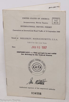 Cat.No: 346669 Bruce St. John Maher's International Driving Permit. Bruce St. John...