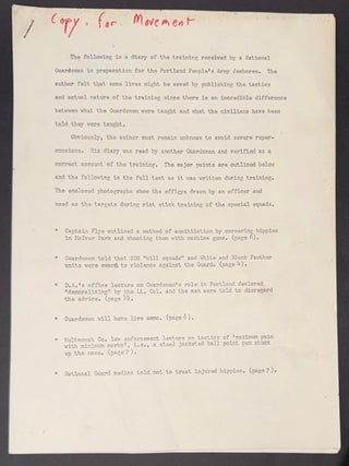 Cat.No: 346781 "The following is a diary of the training received by a National...