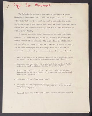 Cat.No: 346781 "The following is a diary of the training received by a National...