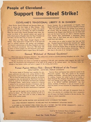 Cat.No: 346956 People of Cleveland - Support the steel strike [handbill