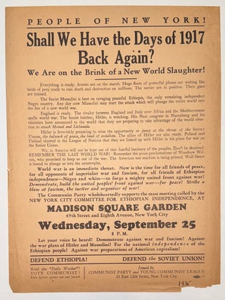Cat.No: 346957 People of New York! Shall we have the days of 1917 back again? We are on...