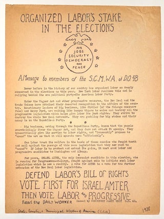 Cat.No: 346958 Organized labor's stake in the elections... A message to members of...
