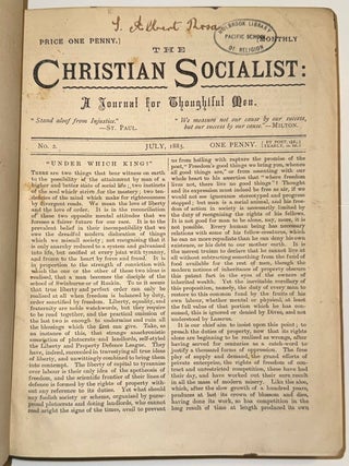 The Christian Socialist [bound volume of 32 issues]