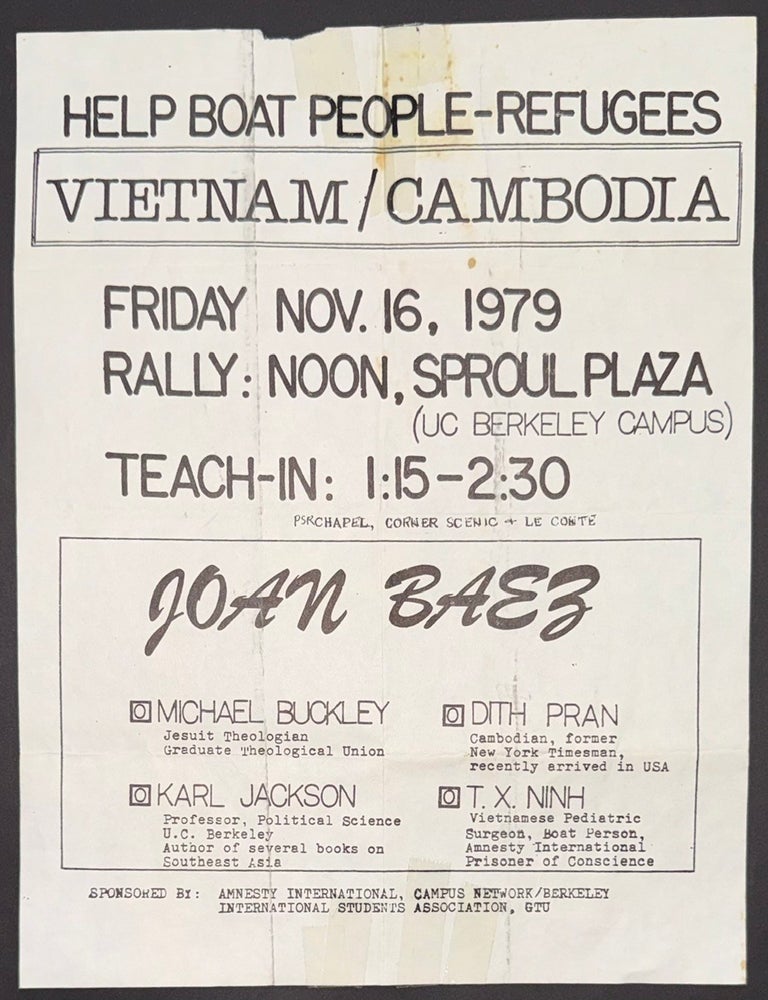 Cat.No: 347120 Help Boat People - Refugees. Vietnam / Cambodia [handbill