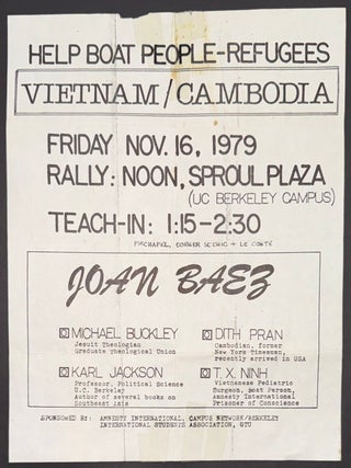 Cat.No: 347120 Help Boat People - Refugees. Vietnam / Cambodia [handbill