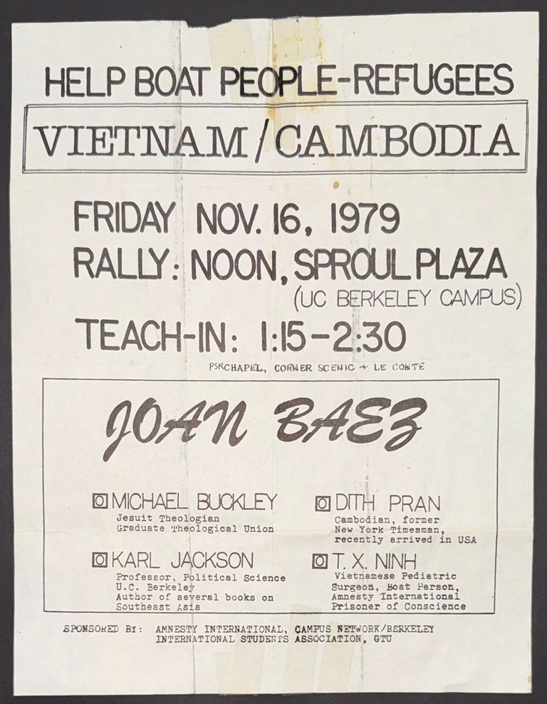Cat.No: 347120 Help Boat People - Refugees. Vietnam / Cambodia [handbill