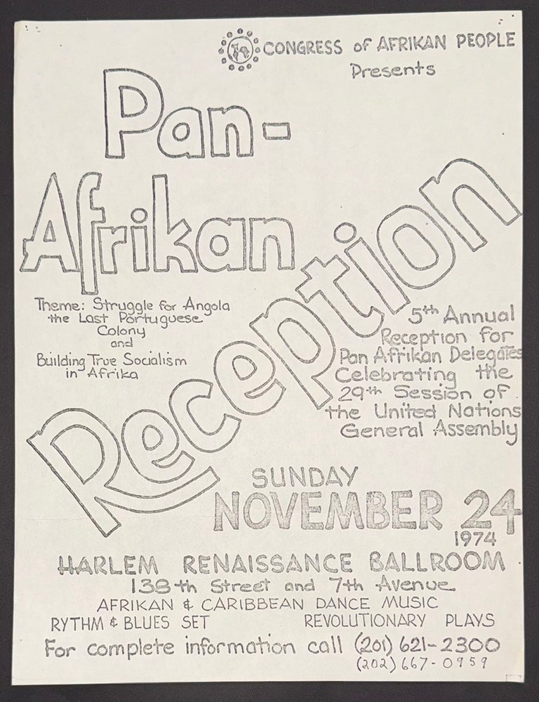 Cat.No: 347123 Pan-Afrikan Reception [handbill]